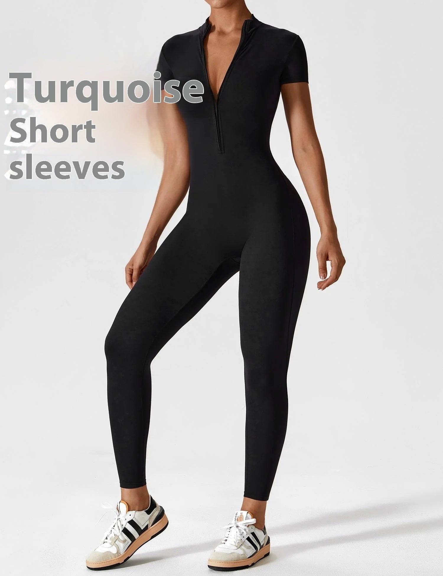 Long Sleeve Yoga Zipper Sports Jumpsuit
