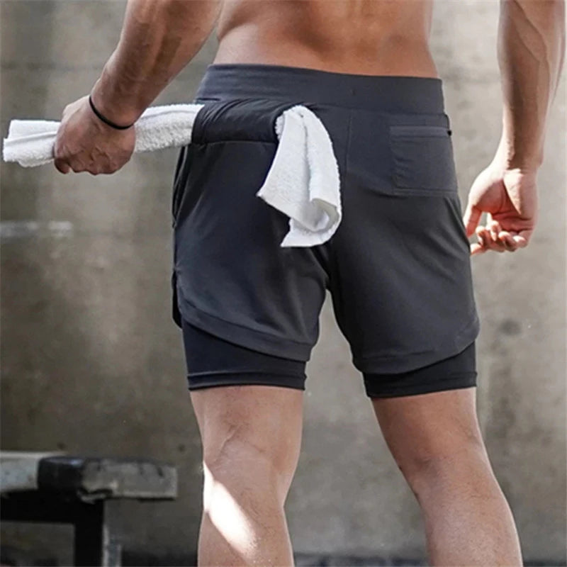 2 In 1 Quick Dry Men Running Shorts