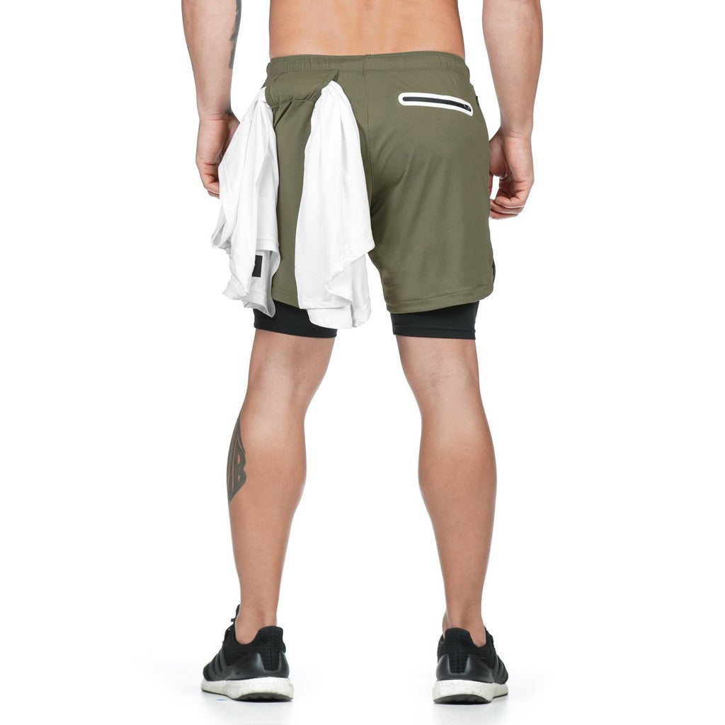 2 In 1 Quick Dry Men Running Shorts