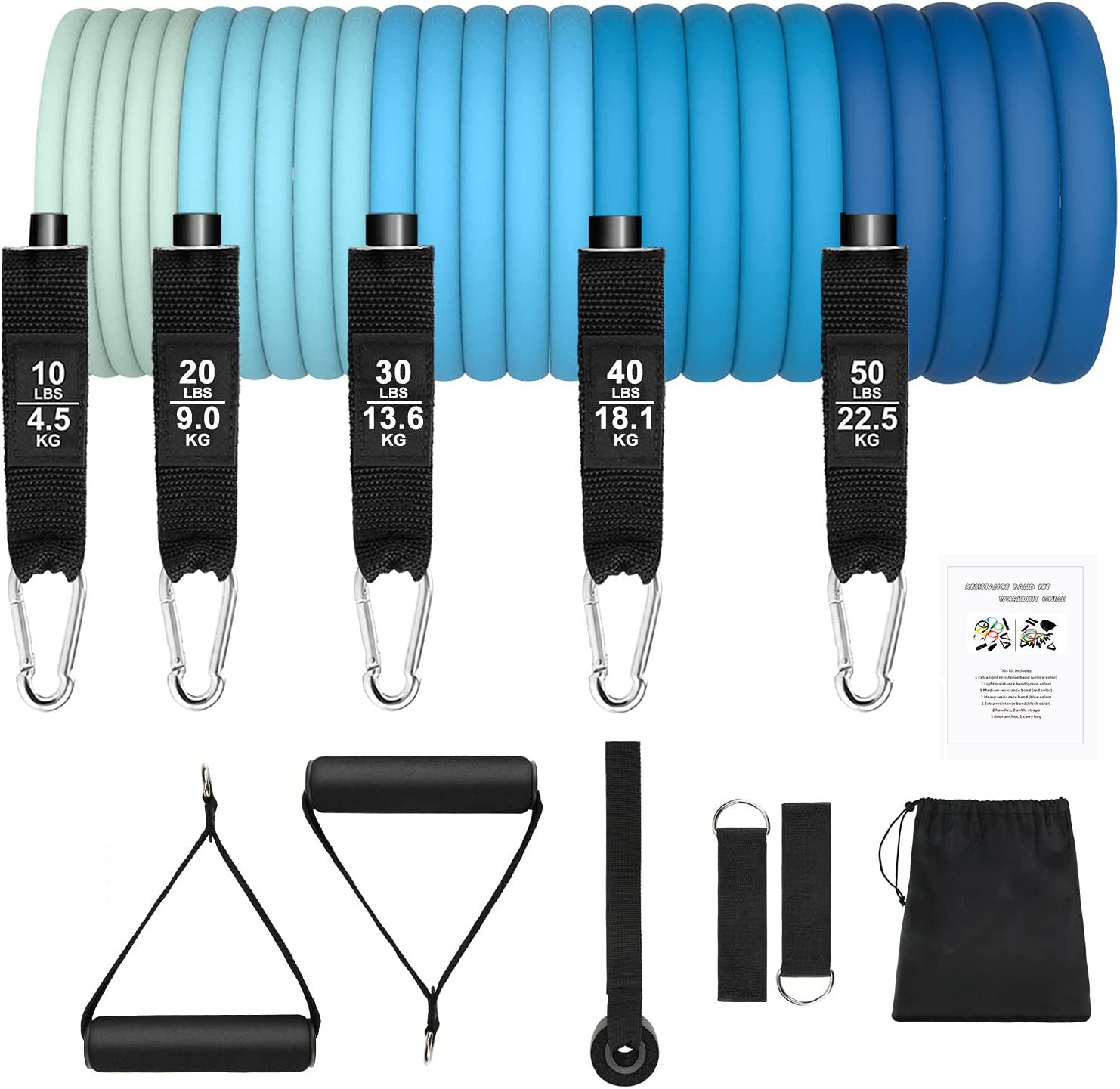 11 Pieces Latex Tube Tension Rope Set