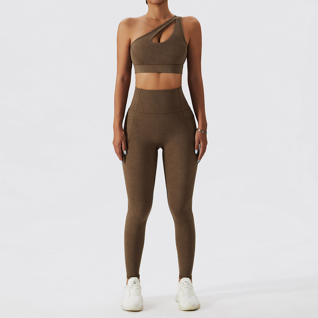 Fitness One Sided Back Yoga Bra Suit